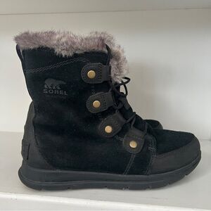 Sorel Women's Explorer Joan Suede Boots Black Size 8